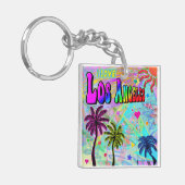 I LOVEロサンゼルスヴィヴィヴィッドロマンスキーチェーン キーホルダー (正面左)