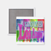 「I LOVEロサンゼルス」パームカラフルマグネット マグネット (正面/裏面)