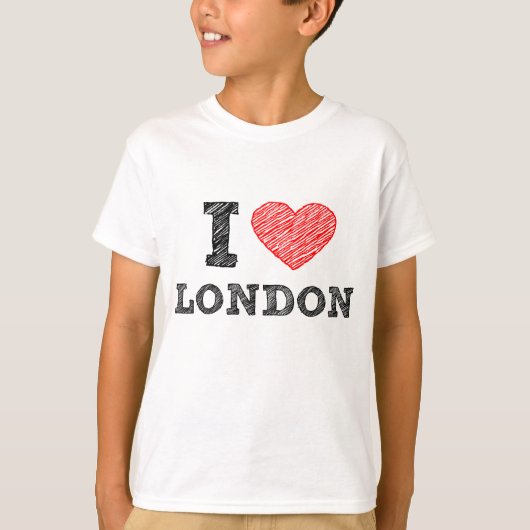 I Loveロンドンのスケッチお土産 Tシャツ (正面)