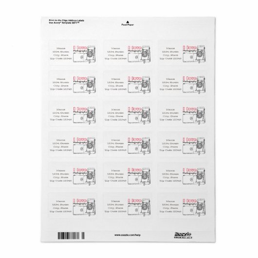 I Love写真レトロ ラベル (フルシート)