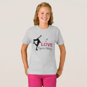 I LOVE姿スケートで滑る、ガールズスウェットシャツ Tシャツ (正面フル)