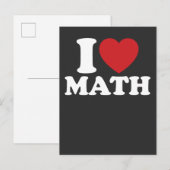 I Love数学IハートGroovyレトロ インビテーションポストカード (正面/裏面)