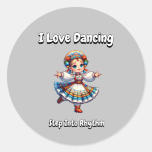 I Love踊り – リズムにステップイン ラウンドシール