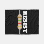 I Love電気デザイン抵抗シンボル フリースブランケット (正面(横))