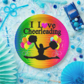 I LOVE鮮やかチアリーティング紙プレート ペーパープレート (パーティー)