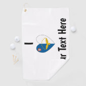 I Love (アゾラン国旗のハートパーソナライズされた) ゴルフタオル (インサイチュ)