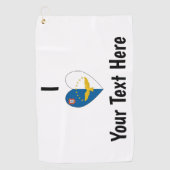 I Love (アゾラン国旗のハートパーソナライズされた) ゴルフタオル (正面)