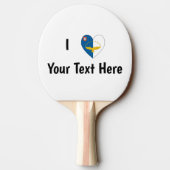 I Love (アゾラン国旗のハートパーソナライズされた) 卓球ラケット (裏面)
