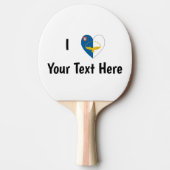 I Love (アゾラン国旗のハートパーソナライズされた) 卓球ラケット (正面)