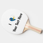 I Love (アゾラン国旗のハートパーソナライズされた) 卓球ラケット (横)