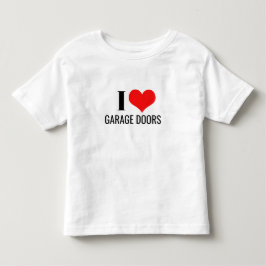 I Love ガレージのドア 赤ハート 楽しいクリスマスギフト トドラーTシャツ