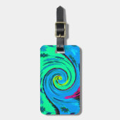 I Love クール Hawaii:フローラアポップ・アートのートパターンデザイン ラゲッジタグ (正面縦)