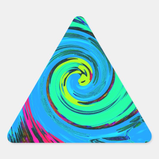 I Love クール Hawaii:フローラアポップ・アートのートパターンデザイン 三角形シール (正面)