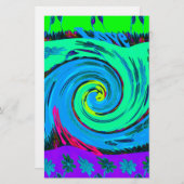 I Love クール Hawaii:フローラアポップ・アートのートパターンデザイン 便箋 (正面/裏面)