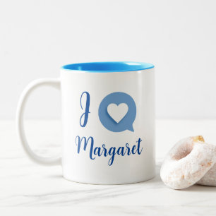I Love / ハート名Mag blue Coffee Mug ツートーンマグカップ