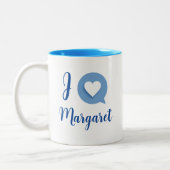 I Love / ハート名Mag blue Coffee Mug ツートーンマグカップ (左)