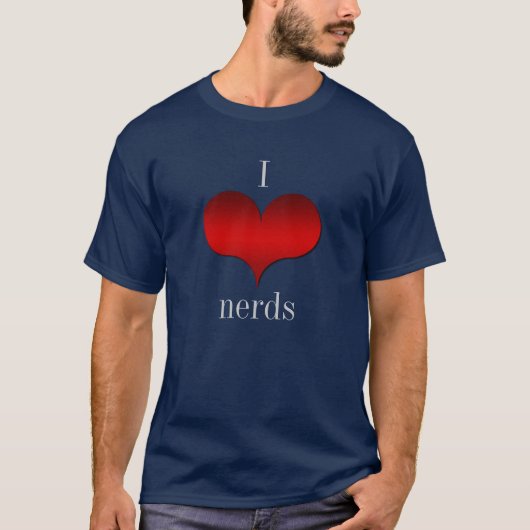 I Love (ハート)おたくダークメンズティー Tシャツ (正面)