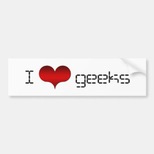 I Love (ハート)ギークバンパーステッカー バンパーステッカー