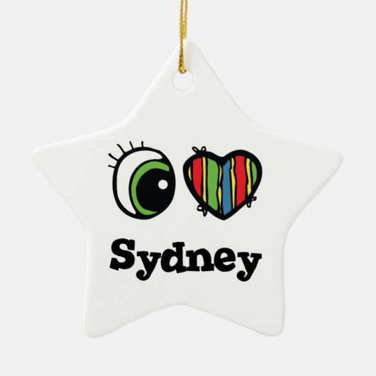 I Love (ハート)シドニー セラミックオーナメント (正面)