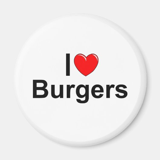 I Love (ハート)バーガー マグネット (正面)