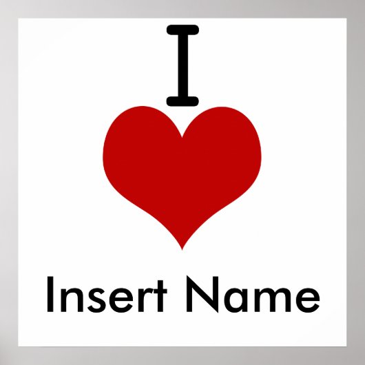 I Love (ハート) ポスター (正面)