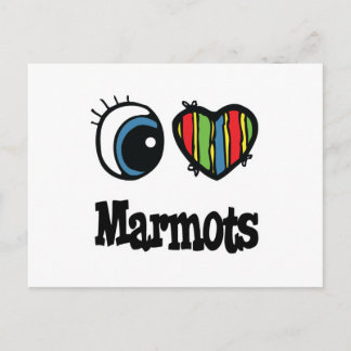 I Love (ハート)マーモッツ ポストカード
