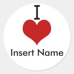 I Love (ハート) ラウンドシール
