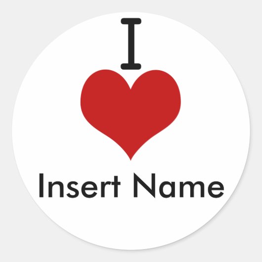 I Love (ハート) ラウンドシール (正面)