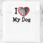 I Love (ハート)私の犬の写真のステッパーソナライズされたカー スクエアシール (バッグ)