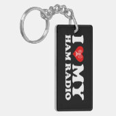 I Love (ハート)私のHam Radio キーホルダー (正面左)