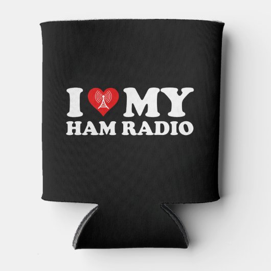 I Love (ハート)私のHam Radio 缶クーラー (正面)