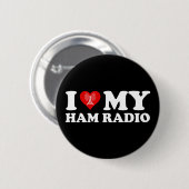 I Love (ハート)私のHam Radio 缶バッジ (正面&裏面)