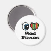 I Love (ハート)赤キツネ マグネット (正面/裏面)