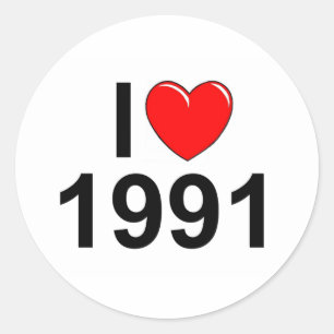 I Love (ハート) 1991 ラウンドシール