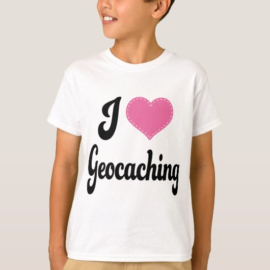 I Love (ハート) Geocaching Tシャツ (正面)