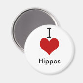 I Love (ハート) Hippos マグネット (正面/裏面)