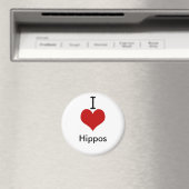 I Love (ハート) Hippos マグネット (インサイチュ (食洗機))