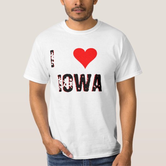 I Love (ハート) IOWA Tシャツ (正面)