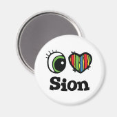 I Love (ハート) Sion マグネット (正面/裏面)