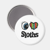 I Love (ハート) Sloths マグネット (正面/裏面)