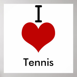 I Love (ハート) Tennis ポスター