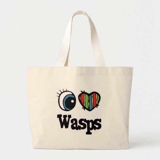 I Love (ハート) Wasp ラージトートバッグ (正面)