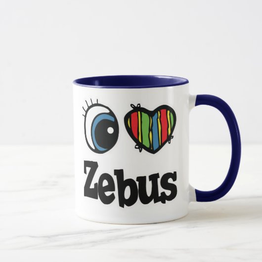 I Love (ハート) Zebus マグカップ (右)