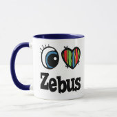 I Love (ハート) Zebus マグカップ (左)