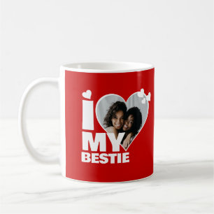 I Love パーソナライズされた My Bestieハート写真 コーヒーマグカップ
