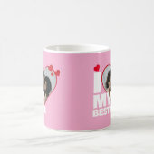 I Love パーソナライズされた My Bestieハート写真 コーヒーマグカップ (中央)