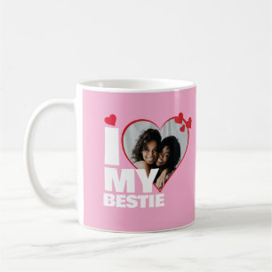I Love パーソナライズされた My Bestieハート写真 コーヒーマグカップ