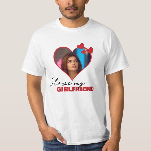 I Love パーソナライズされた My Giralのハート写真 Tシャツ (正面)