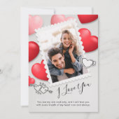 I love モダン You Valentines Photo Holiday Card サンキューカード (正面)