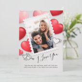I love モダン You Valentines Photo Holiday Card サンキューカード (スタンド正面)